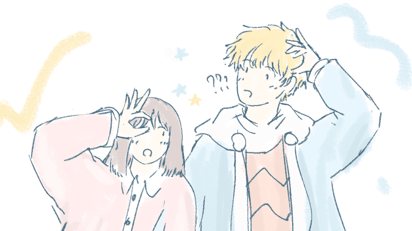 A drawing of Shima and Mitsumi, which I drew in January 2025